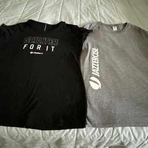 2 JAZZERCISE Tees Size L